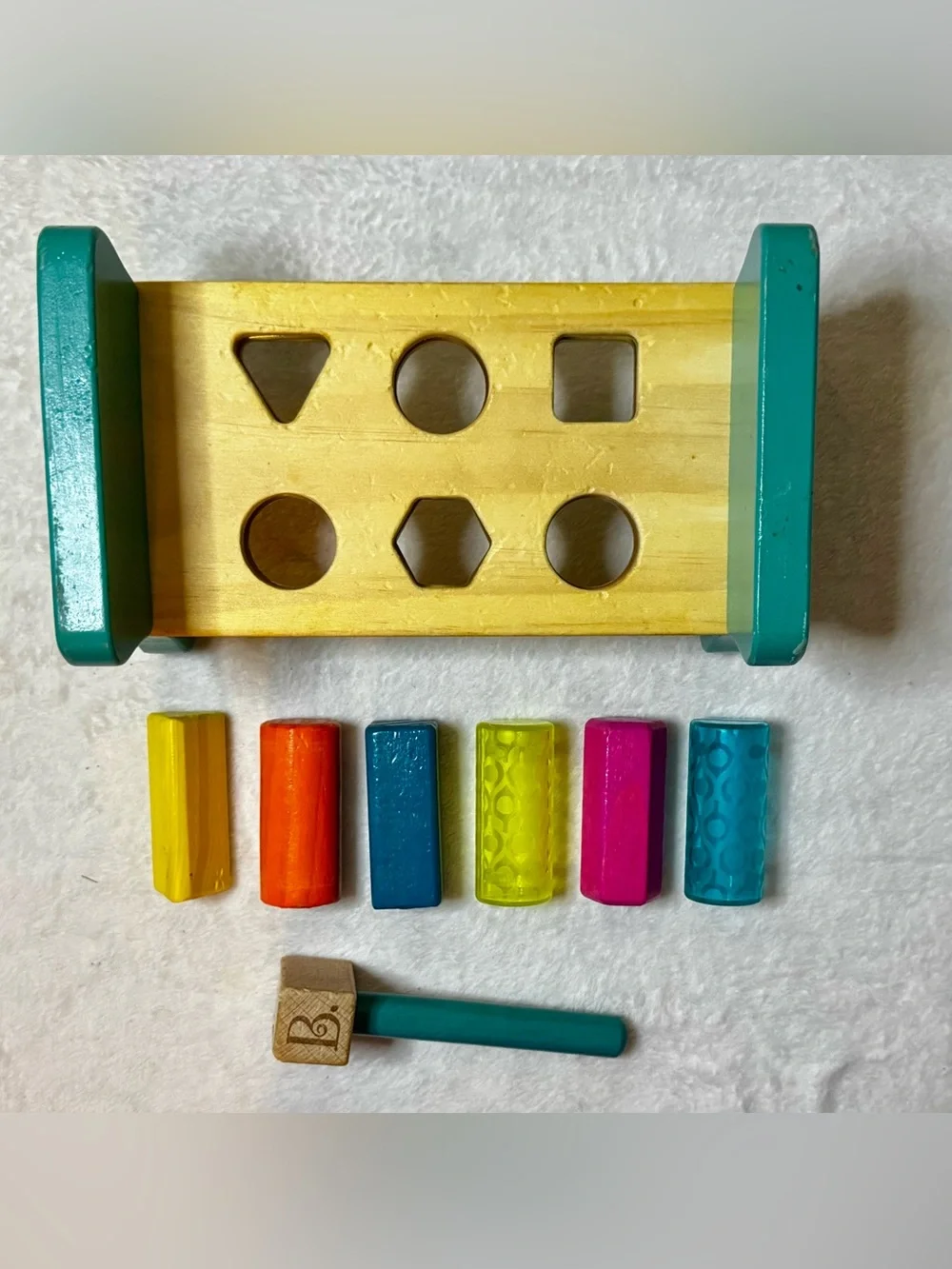 B. toys Wooden Knock Bench - Hammer Game